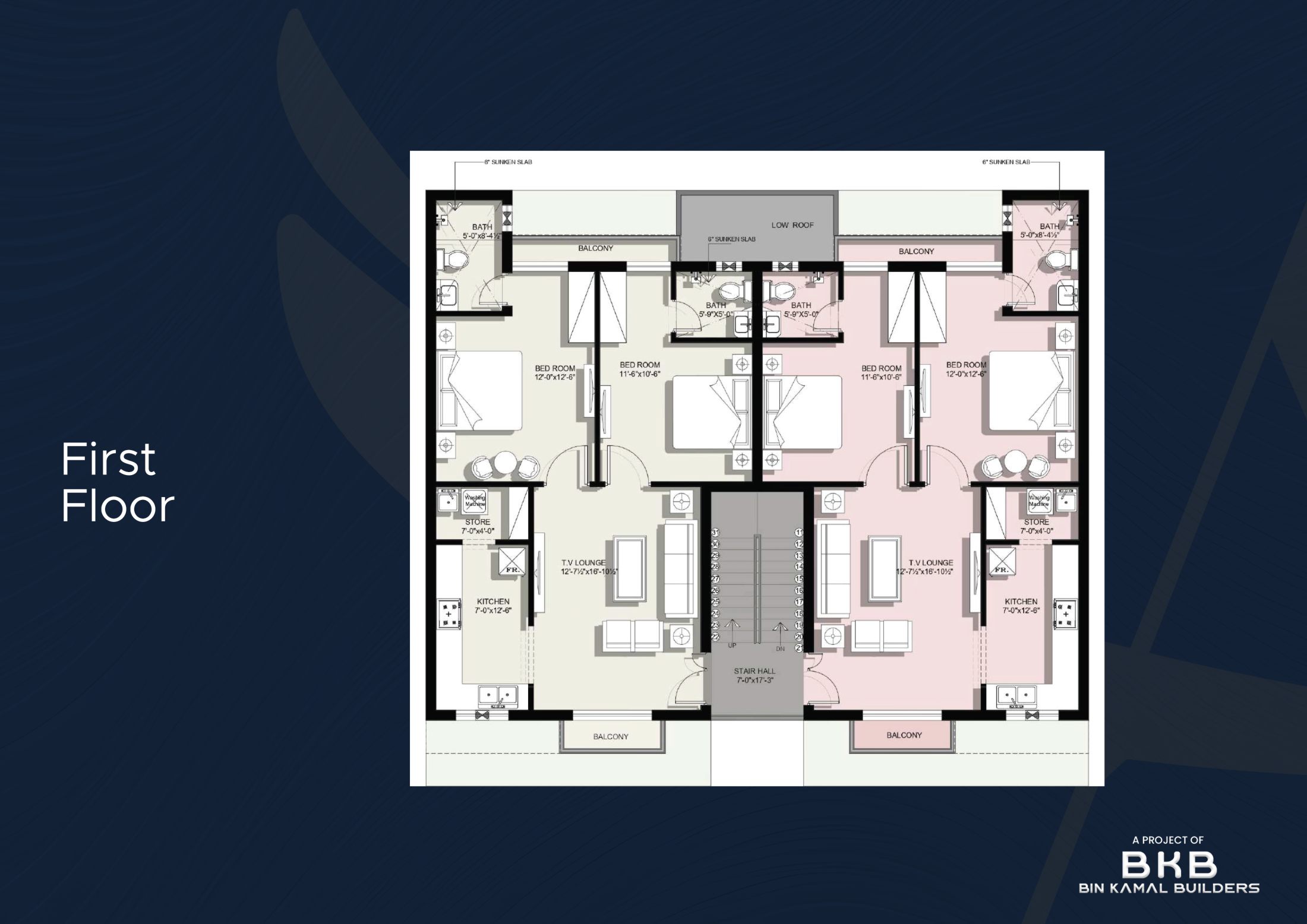 First floor plan — Arabian Villa Apartments 2 bedroom residence