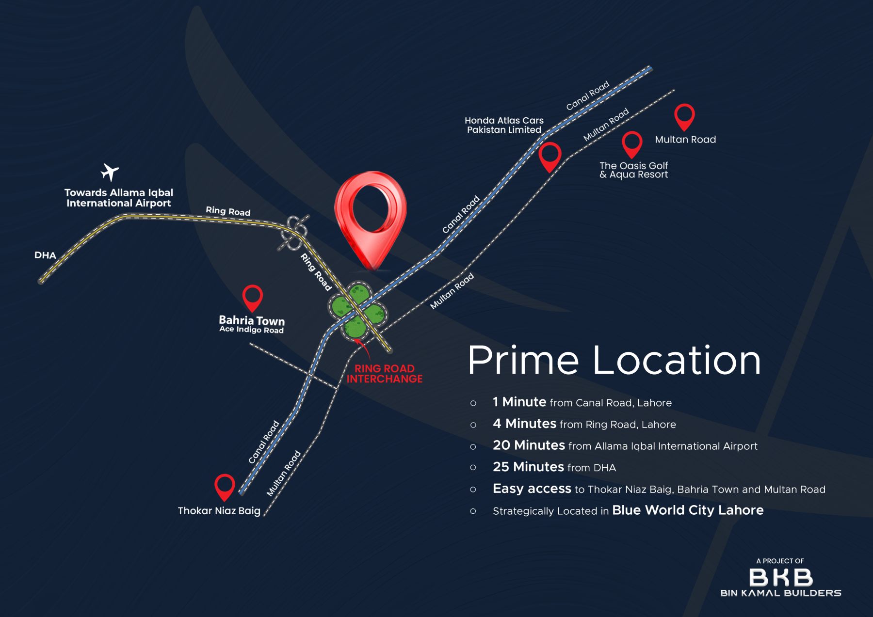 Location map — Arabian Villa Apartments, Blue World City Lahore